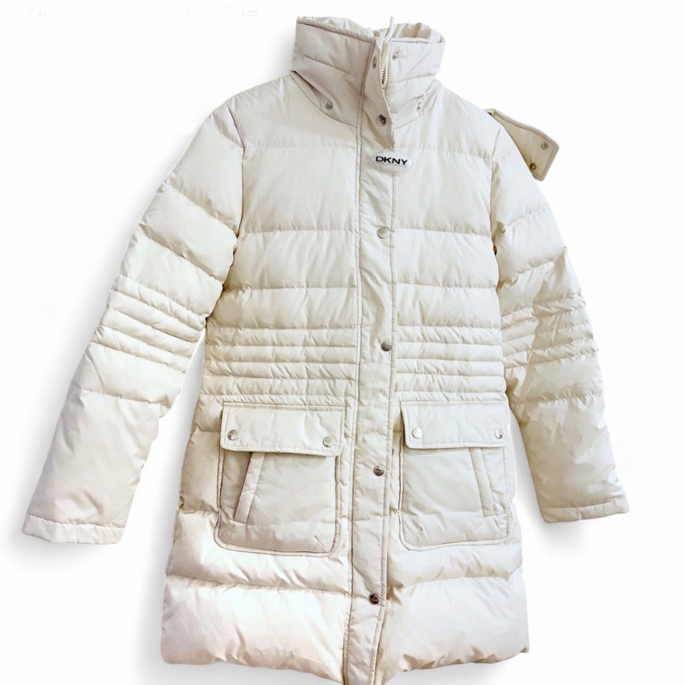 DKNY Women's Off-White Puffer Jacket